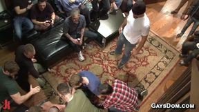 Neighbor gangbang punished at party