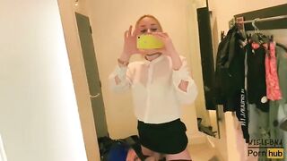 Get ready for a wild ride as two stunning T-Models give you a sloppy handjob in a supermarket