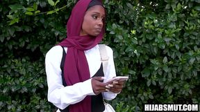 Young Muslim ebony teen loses her virginity to a big cock.