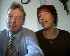Incredible German BBW rents her hot pussy in a threesome fuck with her husband and a colleague