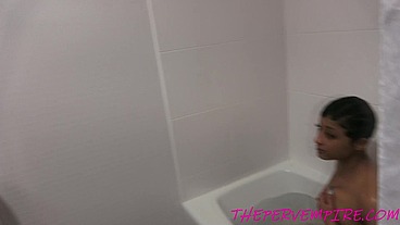 Black teen gets face fucked by her step dad