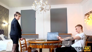 TUTOR4K. Sex with stud is inappropriate but tutor cant resist having it