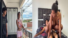 Latina stepsister is comforted with my big cock