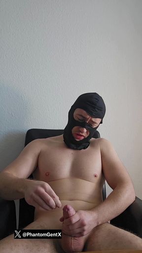 Masked Phantomgentx Strokes Huge Cock with Intense Dirty Talk - Follow on X: Phantomgentx