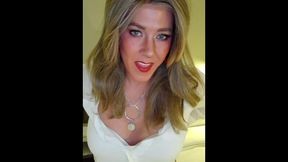 CRIMSON-SUPER-HOT light-haired trans damsel chats messy