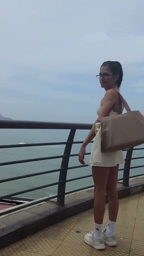 Lunch Date &amp; Fuck Sesh with Tiny Trans Doll in Peru - Part 1 of 4