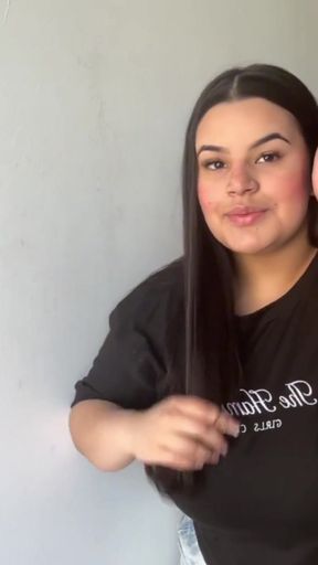 Bimbo slut with huge tits gives you a try on haul you can&#039;t miss   Clip 1