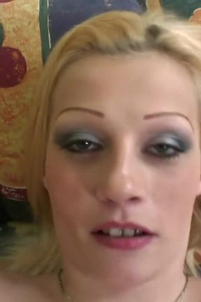 Blonde milf with big boobs wearing stockings while getting pov creampied
