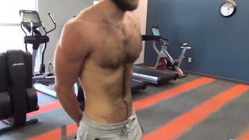 Woolly Mars Rousseau in his jockstrap strokes his m