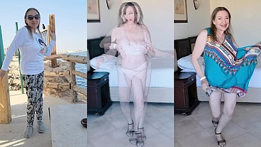 Huge mature bouncing tits