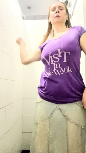 Masturbating in the Gym Shower