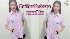 Skinny Thai nurse plays with her young doctor