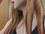 Sissy slut Bess walks outside her condo bottomless to play with herself