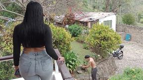 I fuck the gardener until I swallow his cum - Porn in Spanish