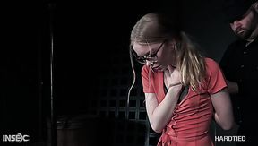 Submissive svelte hoe Alice deserves to be hogtied hard enough