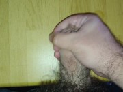 cumshot on table, solo masturbation jackoff