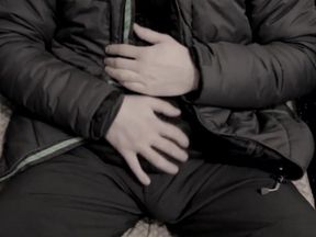 in puffy clothes Man