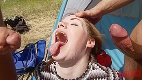 Mr. Pete, Tatiana Kush And John Strong - Tatianas Camping Threesome - A Girlfriends Anal Lesson