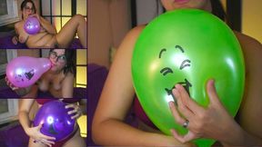 Squeeze and grind emoji balloons until pop - Bunny Looner