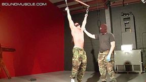 BoundMuscleJocks: Master Dire Callahans Nut Kicking Interrogation Of Derek Pain