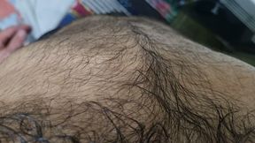 Hairy sweaty after training sticking his ass finger and sniffing and licking