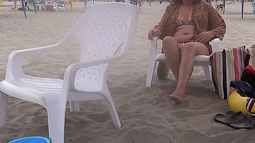 Full video of beautiful stepmother on the beach enjoying stepson for the first time