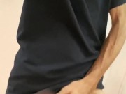 Floppy uncut latino playing with gorgeous uncut cock