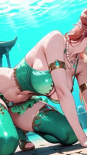 Red-haired Mermaid Princess's Private Tour in the Underwater Palace