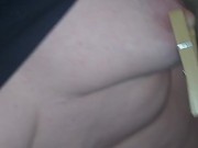 Big Erect Nipples Clamped Tight And Red With Clothes Pins, Pre Op Trans Man