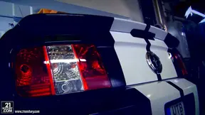 Model's perverted angle: Her ass gets fucked on car hood