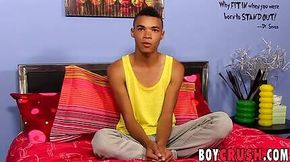 Young black homo Robbie Anthony strokes BBC and cumshot