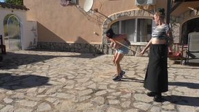 Outdoor Training in Chains for Titslave Susi - Part 3 mp4 HD