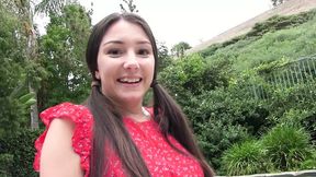 Teen vixen watches and gets her creamy reward