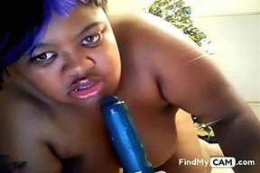Black BBW Tests Her New Sex Toy on Webcam