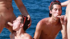 Mike Cage, Mathew Ross, Matt Lough ton - Beach Blowjobs & Facial Fun