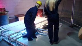 Carly parker has a threesome with her construction partners