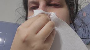 Congested Nose and Snot Fetish – Using Nasal Spray to Loosen Mucus, Runny Nose Close-Up, Intimate Nose Focus and Wet Fetish Video