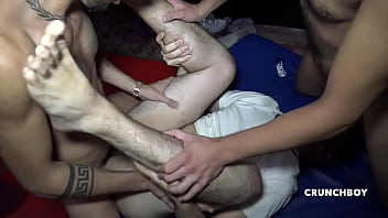 3 Slut fucked bareback b Y2 straight boys in backroom
