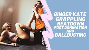 Ginger Kate grappling beatdown foot domination and ballbusting