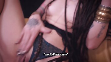 Freaky tattooed brunette MILF Tabea gets anally fucked by BBC