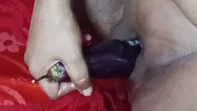 Girls Awesome Masturbation with Vegetable