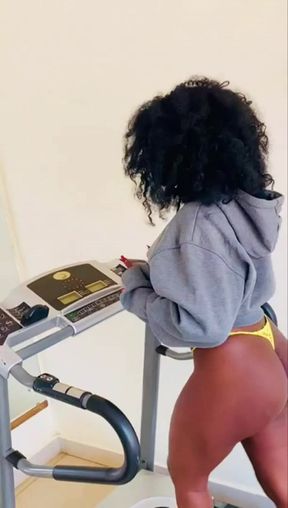 Female on treadmill