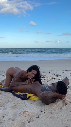 Creampie on the Nudist Beach