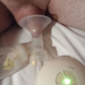 small cut cock is milked by a breast pump - less than a minute to premature cum