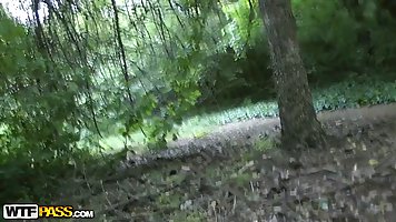 Long haired Hungarian porn angel Amirah gets rammed during a beautiful day in POV