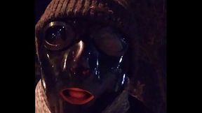 Walking thru the city in my studio gum hood at night