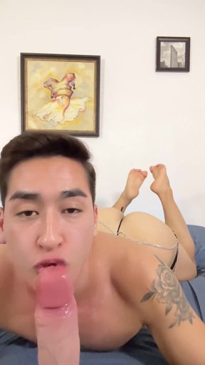 Bubble Butt Twink Stretching His Asshole