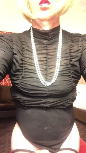Horny Tgirl Jerks &amp; Tastes Her Cumshot