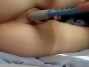 Fucking myself with my hairbrush