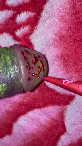 Indian Desi Boy Big cock with yellow painting.